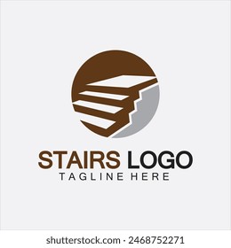 Stairs icon logo design vector illustration template