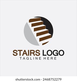 Stairs icon logo design vector illustration template