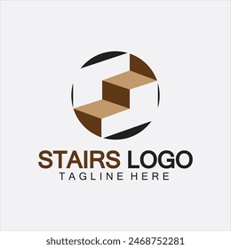 Plantilla de Ilustración vectorial de diseño de logotipo de icono de escaleras