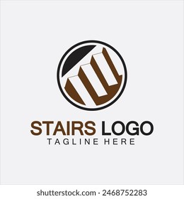 Stairs icon logo design vector illustration template