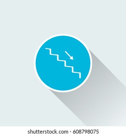 Stairs icon  with long shadow