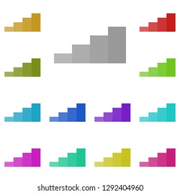 stairs icon in multi color. Simple glyph, flat vector of Charts and diagrams icons for UI and UX, website or mobile application