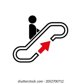 up stairs icon on white background