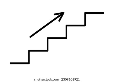 icono de escaleras en fondo blanco