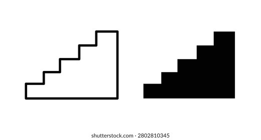 Stairs icon Outline flat Icon.