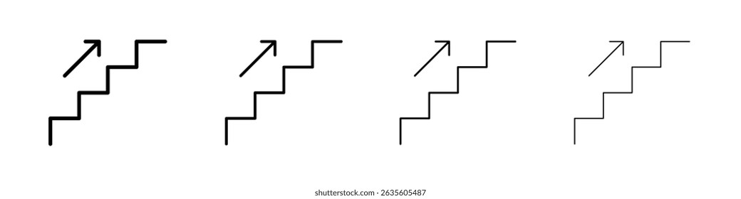 stairs icon Outline sign symbol set