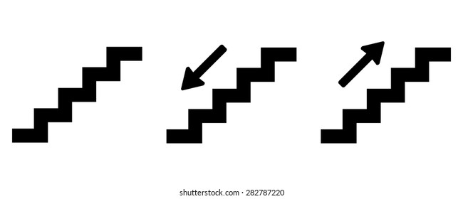 Stairs icon set