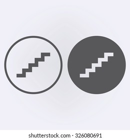 Stairs icon set in circle . Vector illustration