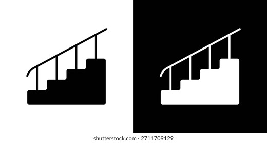 Icono de escaleras Establecer colección. Silueta de Vector.