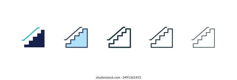 Stairs icon set on white background