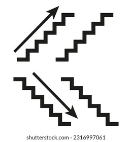 Stairs icon set. Vector illustration. Stock picture.