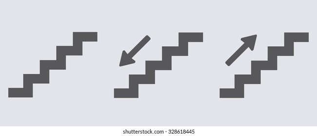Stairs icon set . Vector illustration