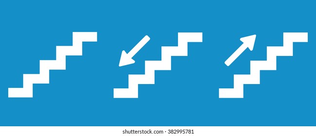 Stairs icon set . Vector illustration