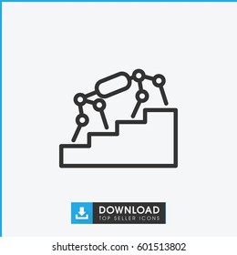 stairs icon. simple outline stairs vector icon. on white background.