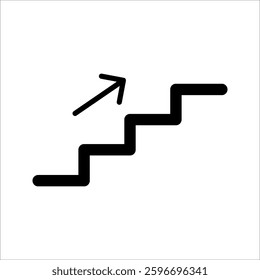 stairs Icon Symbol isolated white background. vector illustration. color editable.