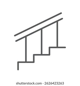 Escadas, ícone, moderno moderno moderno moderno vetor linear ícone escadas no fundo branco.