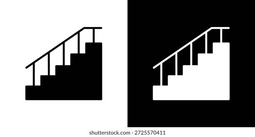 Icono de escaleras en estilo lineal delgado de trazo de moda.