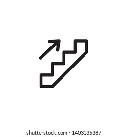 Stairs up icon vector. Business growth icon. Trendy flat design style on white background.
