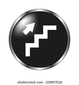 stairs icon - vector button