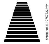 Stairs icon vector. Climb up stair sign. Includes moving stairs, escalator, stairway, upward, and more. Vector illustration.
