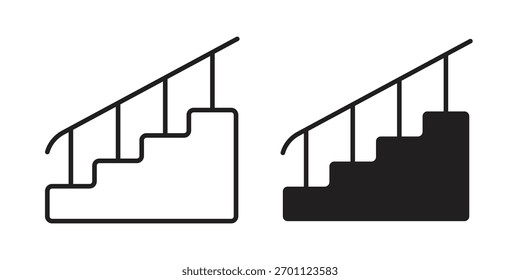 Colección de Vector de icono de escaleras. ilustraciones de Vector de símbolo de stock