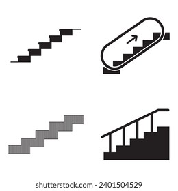 Ilustración de diseño vectorial de iconos de escaleras