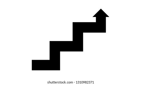 Stairs icon vector design. Stairs logo. Arrow up logo