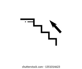 Stairs icon vector EPS 10, abstract sign ladder flat design. - Vector