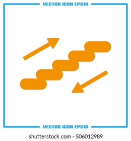 stairs icon vector EPS 10, abstract sign ladder flat design,  illustration modern isolated badge for website or app - stock info graphics
