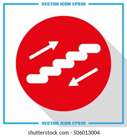 stairs icon vector EPS 10, abstract sign ladder flat design,  illustration modern isolated badge for website or app - stock info graphics
