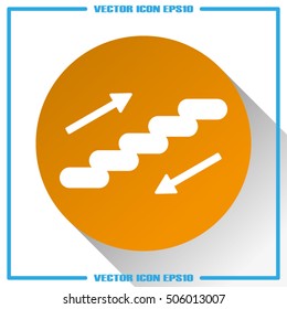 stairs icon vector EPS 10, abstract sign ladder flat design,  illustration modern isolated badge for website or app - stock info graphics

