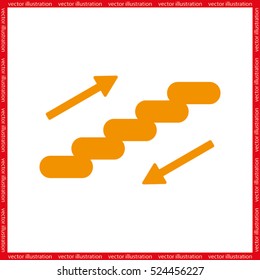 stairs icon vector EPS 10, abstract sign ladder flat design,  illustration modern isolated badge for website or app - stock info graphics