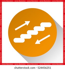 stairs icon vector EPS 10, abstract sign ladder flat design,  illustration modern isolated badge for website or app - stock info graphics