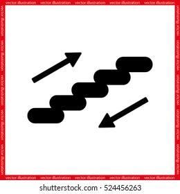 stairs icon vector EPS 10, abstract sign ladder flat design,  illustration modern isolated badge for website or app - stock info graphics