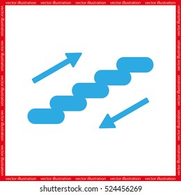 stairs icon vector EPS 10, abstract sign ladder flat design,  illustration modern isolated badge for website or app - stock info graphics
