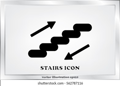 stairs icon vector EPS 10, abstract sign ladder flat design,  illustration modern isolated badge for website or app - stock info graphics .