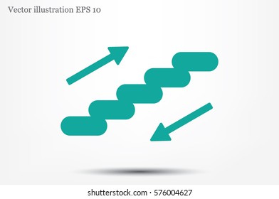 stairs icon vector EPS 10, abstract sign ladder flat design,  illustration modern isolated badge for website or app - stock info graphics.