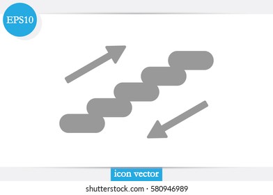 stairs icon vector EPS 10, abstract sign ladder flat design,  illustration modern isolated badge for website or app - stock info graphics.