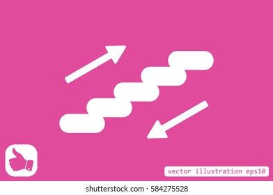 stairs icon vector EPS 10, abstract sign ladder flat design,  illustration modern isolated badge for website or app - stock info graphics