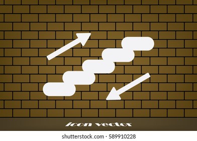 stairs icon vector EPS 10, abstract sign ladder flat design,  illustration modern isolated badge for website or app - stock info graphics