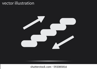 stairs icon vector EPS 10, abstract sign ladder flat design,  illustration modern isolated badge for website or app - stock info graphics