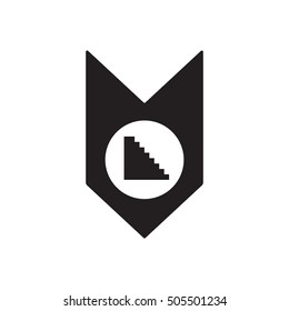 Stairs  icon ,vector. Flat design.