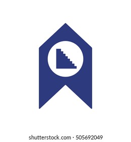 Stairs  icon ,vector. Flat design.