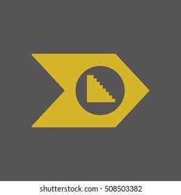 Stairs  icon ,vector. Flat design.