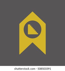 Stairs  icon ,vector. Flat design.