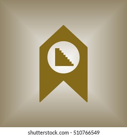 Stairs  icon ,vector. Flat design.