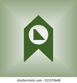 Stairs  icon ,vector. Flat design.