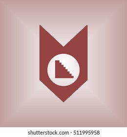 Stairs  icon ,vector. Flat design.