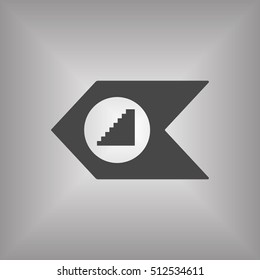 Stairs  icon ,vector. Flat design.