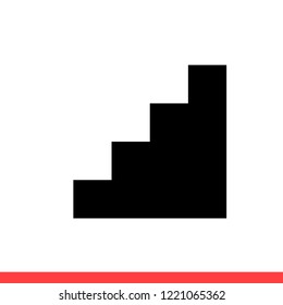 Stairs icon vector, floor symbol. Simple, flat design for web or mobile app